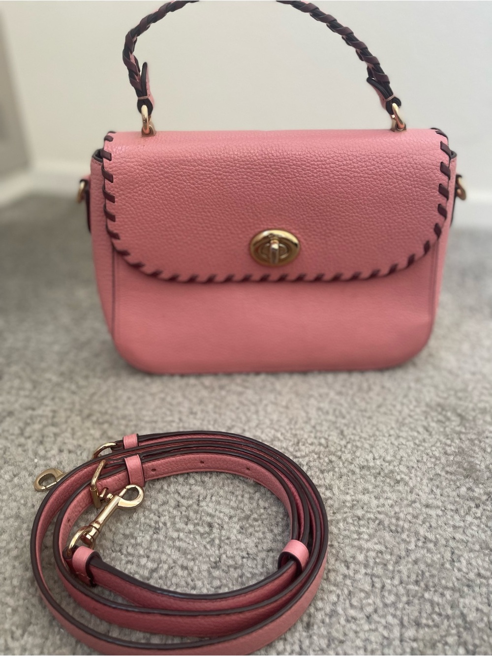 Coach Willow Top Handle Pink w/ Whipstitch strap Shoulder Bag